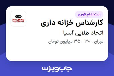  استخدام کارشناس خزانه داری در اتحاد طلایی آسیا