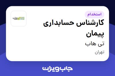  استخدام کارشناس حسابداری پیمان در تی هاب