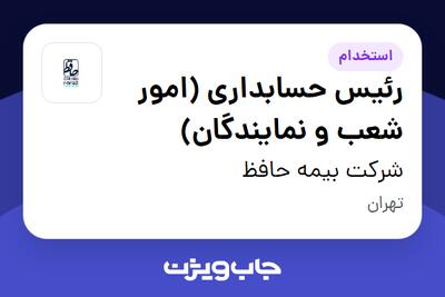  استخدام رئیس حسابداری (امور شعب و نمایندگان) در شرکت بیمه حافظ