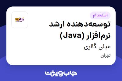  استخدام توسعه‌دهنده ارشد نرم‌افزار (Java) در میلی گالری