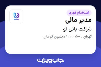  استخدام مدیر مالی در شرکت بانی نو