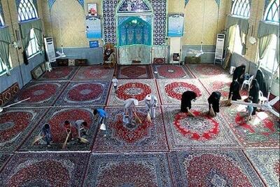  غبار روبی ۸۰ مسجد دامغان در آستانه ماه رمضان 