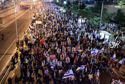  تظاهرات ضد دولتی در تل آویو + عکس