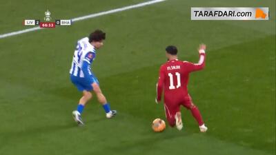  گل محمد صلاح به برایتون از روی نقطه پنالتی (لیورپول 3-0 برایتون) - پارس فوتبال