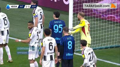  واکنش دیدنی دروازه‌بان، برخورد توپ به هر دو تیرک عمودی دروازه و موقعیتی که برای اینتر از دست رفت (اینتر 1-1 یوونتوس) - پارس فوتبال