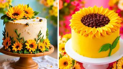  کیک فانتزی گل آفتابگردون؛ شیرینی به سبک خلاقانه + 15 عکس ایده آل