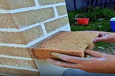  معماری خلاقانه؛ با یه تیکه ابر رو دیوار طرح آجر درآوورد خیلی باحال و طبیعی شد