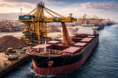  ثبت رکورد بارگیری ۲۳ هزار تن مواد معدنی در بندر شهید رجایی