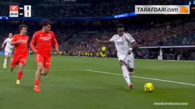  گل دوم وینیسیوس جونیور به رئال سوسیداد از روی نقطه پنالتی (رئال مادرید 4-1 رئال سوسیداد)