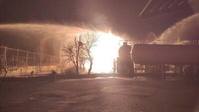  آتش‌سوزی در یک شرکت خصوصی در مسیر پالایشگاه تبریز