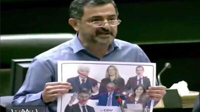  پاره کردن عکس برخی سران غربی توسط نماینده عصبانی