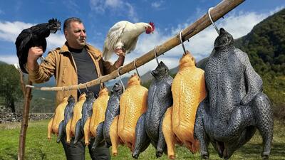  پخت سیاه‌ترین خروس جهان در یک آشپزی متفاوت