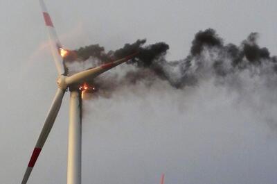  آتش‌گرفتن یک توربین بادی در ایالت تگزاس آمریکا