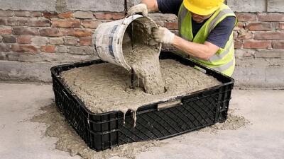  تبدیل جعبه میوه پلاستیکی به اثری هنری با سیمان