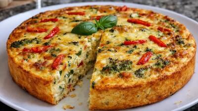  طرز تهیه کیک سبزیجات ناهاری سریع و خوشمزه / بدون آرد و روغن