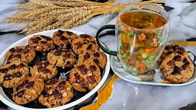  طرز تهیه کوکی رژیمی خرما و گردو بدون شکر و کره سالم و خوشمزه