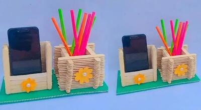  ساخت جاخودکاری و نگهدارنده موبایل با چوب بستنی