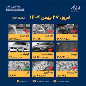  اینفوگرافیک / امروز ۲۷ بهمن قیمت‌ها چقدر است؟