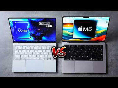  پردازنده‌های Panther Lake اینتل در تست باتری با تراشه M5 اپل برابری می‌کنند!