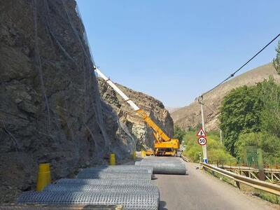  آغاز نصب توری سنگ در محور کرج–کندوان