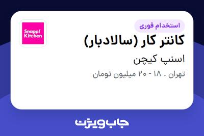  استخدام کانتر کار (سالادبار) در اسنپ کیچن