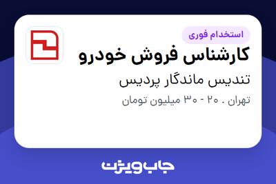  استخدام کارشناس فروش خودرو در تندیس ماندگار پردیس