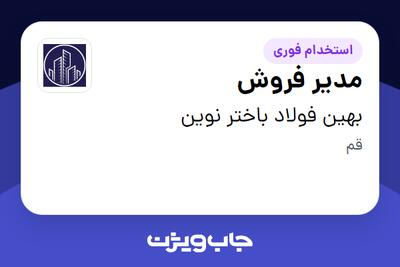  استخدام مدیر فروش در بهین فولاد باختر نوین