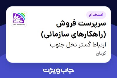  استخدام سرپرست فروش (راهکارهای سازمانی) در ارتباط گستر نخل جنوب
