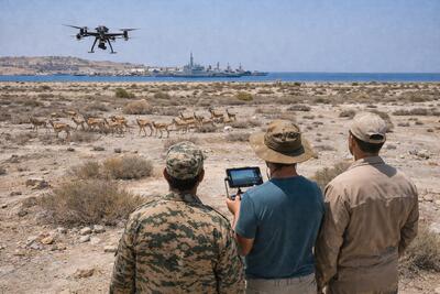  نخستین سرشماری آهوان در جزیره خارگو با پهپاد انجام شد / افزایش جمعیت آهوی ایرانی در جزایر خلیج فارس