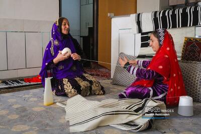  چوقا بافی زنان بختیاری