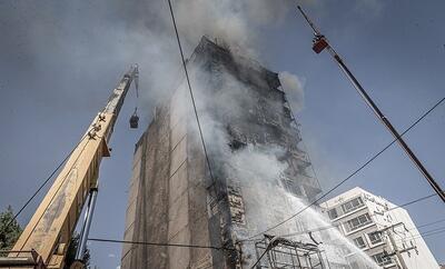  آتش‌سوزی ساختمان مسکونی بلند مرتبه در کرمانشاه