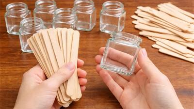  ایده خلاقانه: کاردستی با شیشه و چوب بستنی