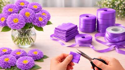  بدون تجربه، گل روبانی حرفه ای درست کن! | آموزش صفر تا صد