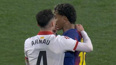  اخراج بازیکن ژیرونا با خطای خشن روی یامال برای سه امتیازی رویایی مقابل بارسلونا