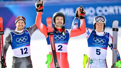  آلپاین اسکی | سکوی المپیکی مارپیچ کوچک مردان با درخشش مایلار