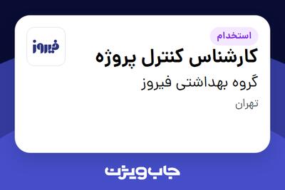  استخدام کارشناس کنترل پروژه در گروه بهداشتی فیروز
