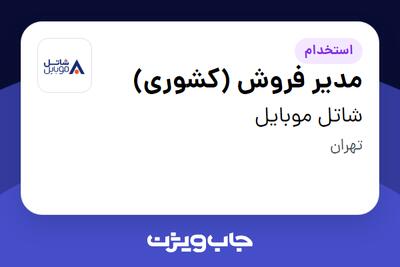  استخدام مدیر فروش (کشوری) در شاتل موبایل