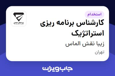 استخدام کارشناس برنامه ریزی استراتژیک در زیبا نقش الماس