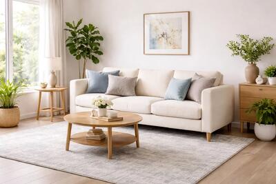  بهترین رنگ فرش برای مبل کرم؛ ۵ ترکیب شیک که خانه‌تان را متحول می‌کند!