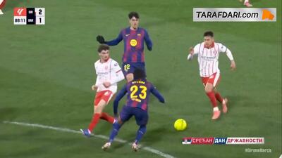  صحنه جنجالی پیش از به ثمر رسیدن گل دوم ژیرونا مقابل بارسلونا؛ خطا روی ژول کونده گرفته نشد؟ - پارس فوتبال