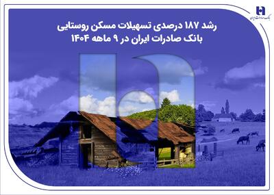  ​رشد ۱۸۷ درصدی تسهیلات مسکن روستایی بانک صادرات ایران در ۹ ماهه ۱۴۰۴