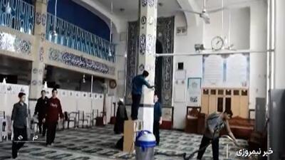  غبارروبی مساجد در آستانه ماه مبارک رمضان + فیلم