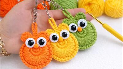  جا کلیدی فانتزی بباف و بفروش! آموزش سریع بافت با قلاب