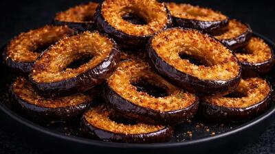  دیگه بادمجان سرخ نکنید / طرز تهیه بادمجان سوخاری حلقه ای