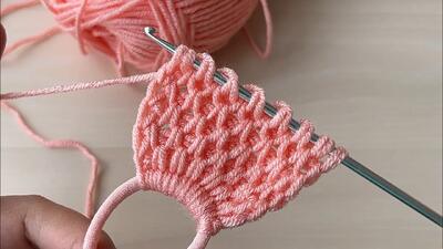  آموزش بافت تل مو جذاب با کش و مقداری کاموا