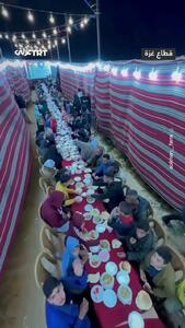  نخستین سحری جمعی آوارگان فلسطینی در غزه