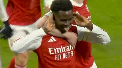  گل اول آرسنال به ولورهمپتون (ساکا)