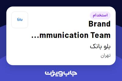  استخدام Brand Communication Team Lead در بلو بانک