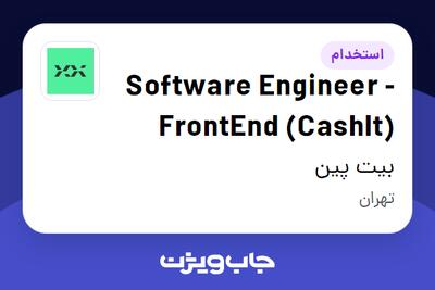  استخدام Software Engineer - FrontEnd (CashIt) در بیت پین