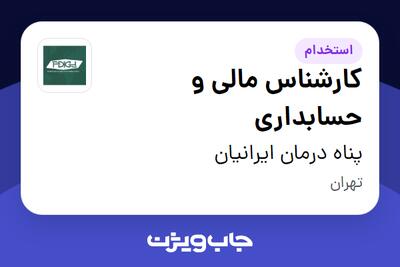  استخدام کارشناس مالی و حسابداری در پناه درمان ایرانیان